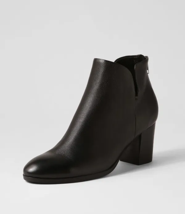 Women DJANGO & JULIETTE Duriel Black Leather Ankle Boots