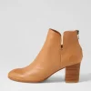 Women DJANGO & JULIETTE Duriel Dark Tan Natural Heel Leather Ankle Boots