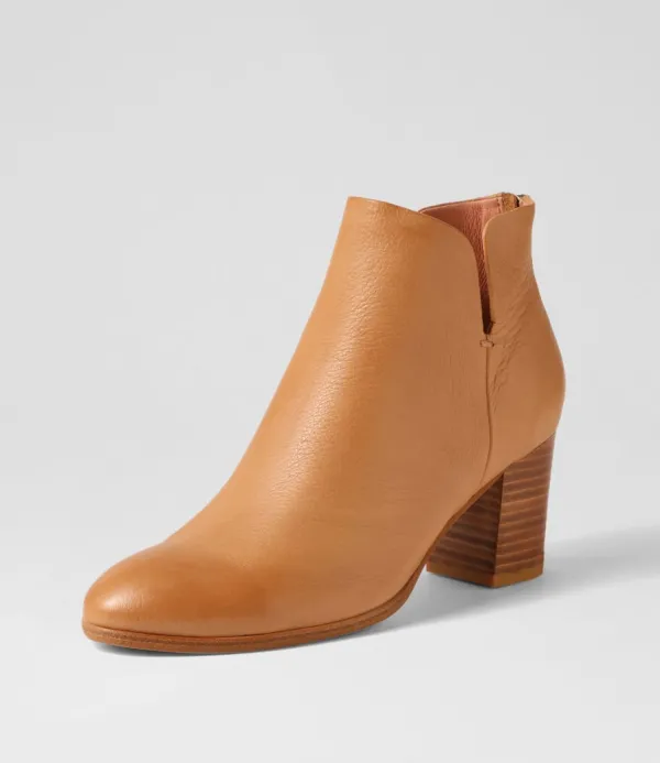 Women DJANGO & JULIETTE Duriel Dark Tan Natural Heel Leather Ankle Boots