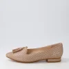 Women DIANA FERRARI Dustu Rose Gold Cut Leather Loafers