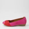 Women SUPERSOFT Elandy Fuchsia Red Leather Nubuck Ballet Flats