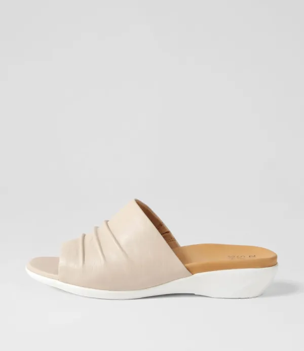 Women ZIERA Elija Xw Almond Leather Slides