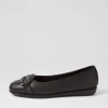Women SUPERSOFT Elisse Black Leather Ballet Flats