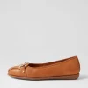 Women SUPERSOFT Elisse New Tan Gum Leather Ballet Flats