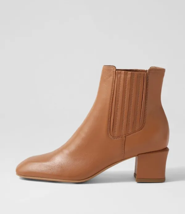 Women TOP END Elsea Tan Leather Chelsea Boots