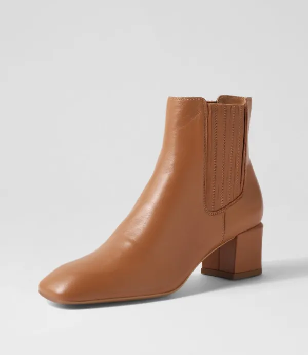 Women TOP END Elsea Tan Leather Chelsea Boots