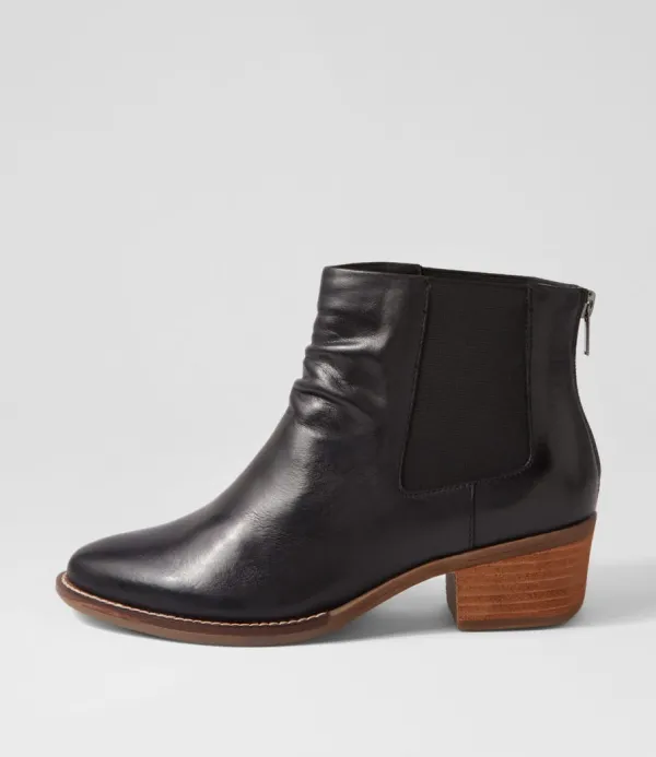 Women ZIERA Eltham Xf Black Leather Chelsea Boots