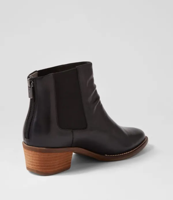 Women ZIERA Eltham Xf Black Leather Chelsea Boots