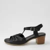 Women DIANA FERRARI Emin Black Leather Sandals