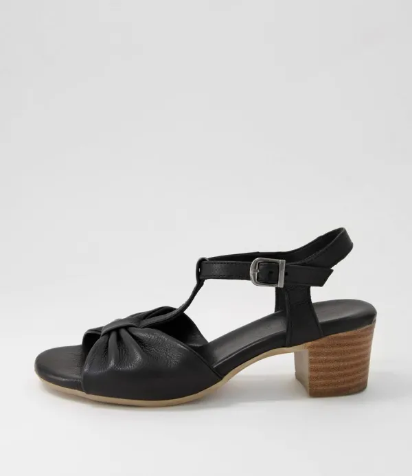 Women DIANA FERRARI Emin Black Leather Sandals