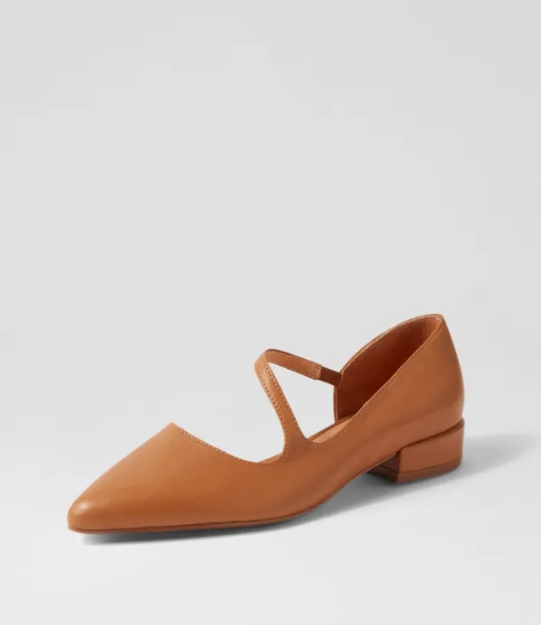 Women DJANGO & JULIETTE Endre Dark Tan Leather Mary Janes