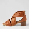 Women DIANA FERRARI Enko Tan Leather Sandals