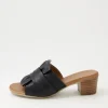 Women DIANA FERRARI Enom Black Leather Sandals