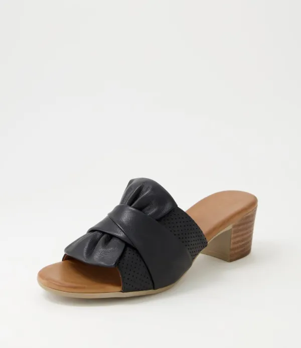 Women DIANA FERRARI Enom Black Leather Sandals