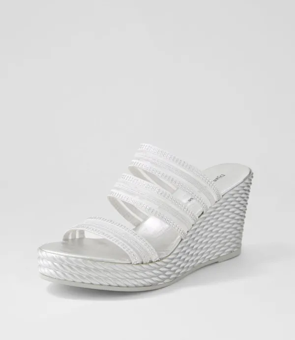 Women DJANGO & JULIETTE Enrica Silver Vinylite Sandals