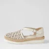 Women DJANGO & JULIETTE Erika Ivory Leather Flat Shoes