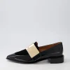 Women DJANGO & JULIETTE Ering Black Gold Patent Suede Loafers