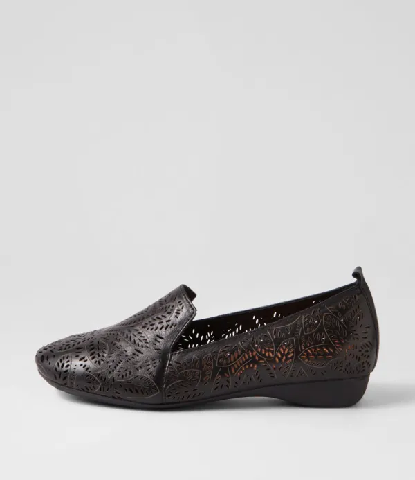 Women SUPERSOFT Errin Black Leather Loafers
