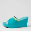 Women DJANGO & JULIETTE Esmey Aqua Bright Suede Sandals