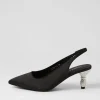 Women DJANGO & JULIETTE Espen Black Satin Heels