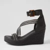 Women DJANGO & JULIETTE Estela Black Vinylite Leather Sandals