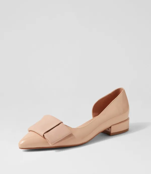 Women DJANGO & JULIETTE Etha Nude Patent Leather Flat Shoes