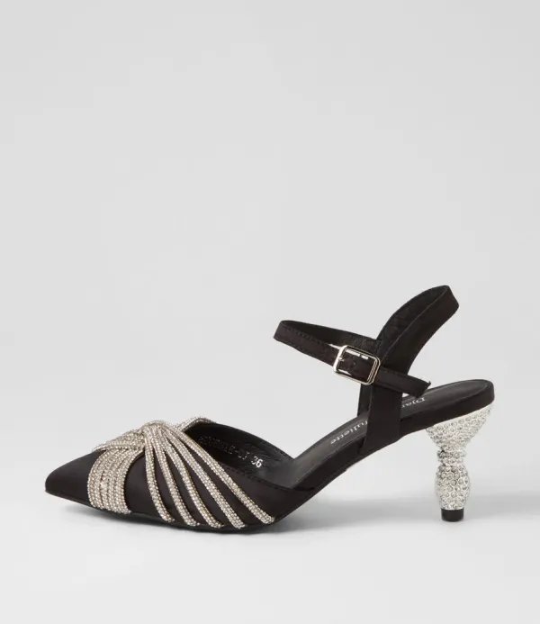 Women DJANGO & JULIETTE Eugenie Black Satin Heels
