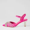 Women DJANGO & JULIETTE Eugenie Hot Pink Satin Heels
