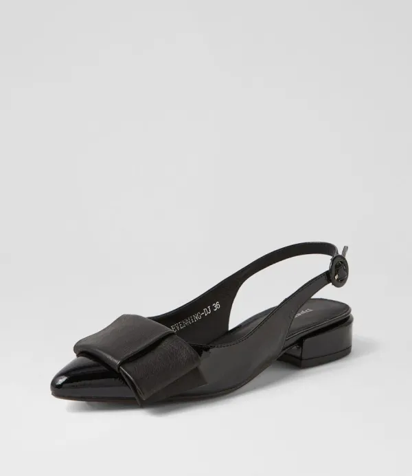 Women DJANGO & JULIETTE Evenning Black Patent Leather Flat Shoes