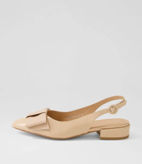 Women DJANGO & JULIETTE Evenning Nude Patent Leather Flat Shoes