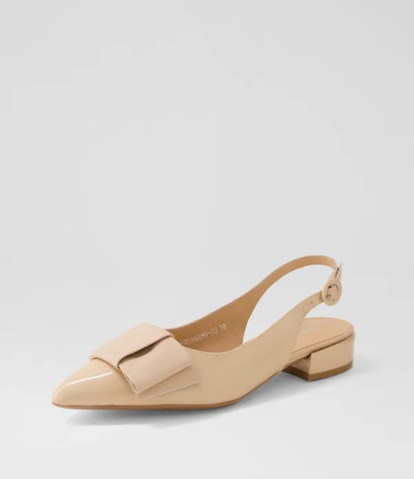 Women DJANGO & JULIETTE Evenning Nude Patent Leather Flat Shoes
