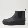 Women DIANA FERRARI Everlane Black Gumboot Ankle Boots