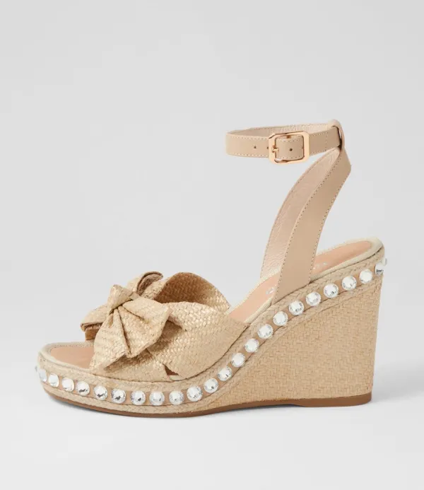 Women TOP END Evone Natural Synthetic Raffia Leather Espadrilles