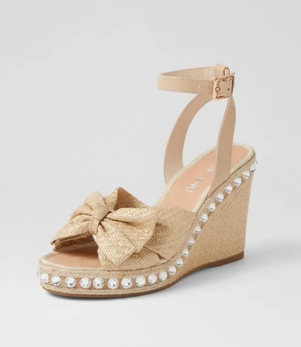 Women TOP END Evone Natural Synthetic Raffia Leather Espadrilles