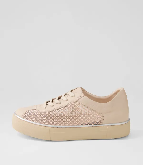 Women DJANGO & JULIETTE Fabia Nude Jewels Leather Sneakers