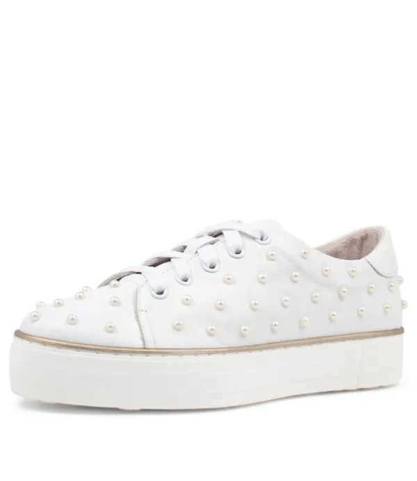 Women DJANGO & JULIETTE Faif White Leather Sneakers
