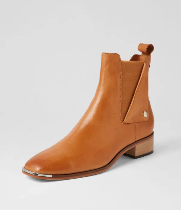 Women DJANGO & JULIETTE Fava New Tan Leather Ankle Boots
