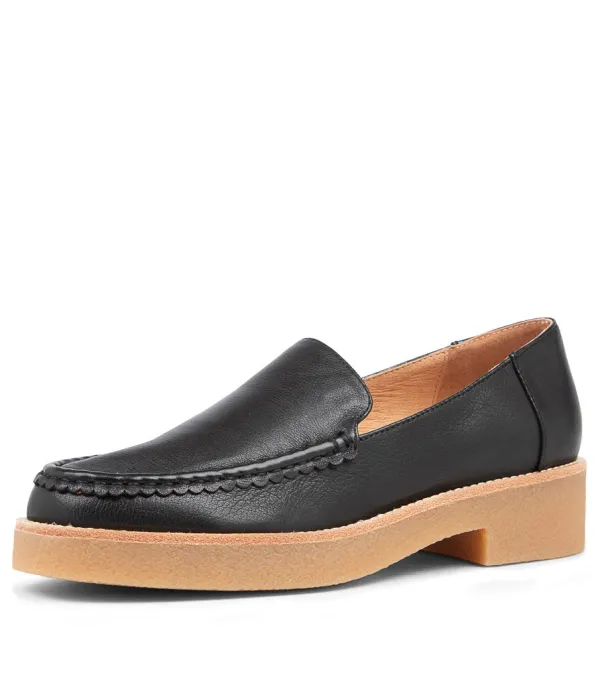 Women MOLLINI Feight Black Leather Loafers Nh