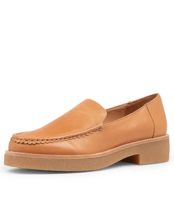 Women MOLLINI Feight Tan Leather Loafers