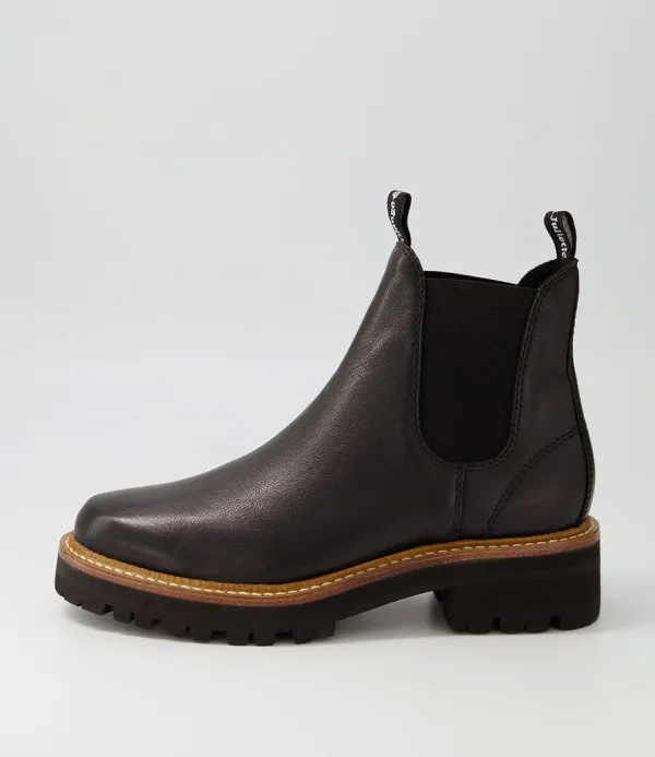 Women DJANGO & JULIETTE Femi Black Tumble Leather Chelsea Boots