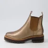 Women DJANGO & JULIETTE Femi Bronze Tumble Leather Chelsea Boots