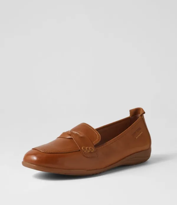 Women JOSEF SEIBEL Fenja 14 Camel Leather Loafers