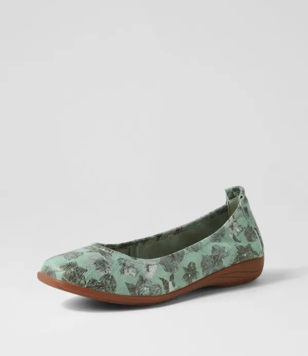 Women JOSEF SEIBEL Fenja 01 Mint Leather Ballet Flats