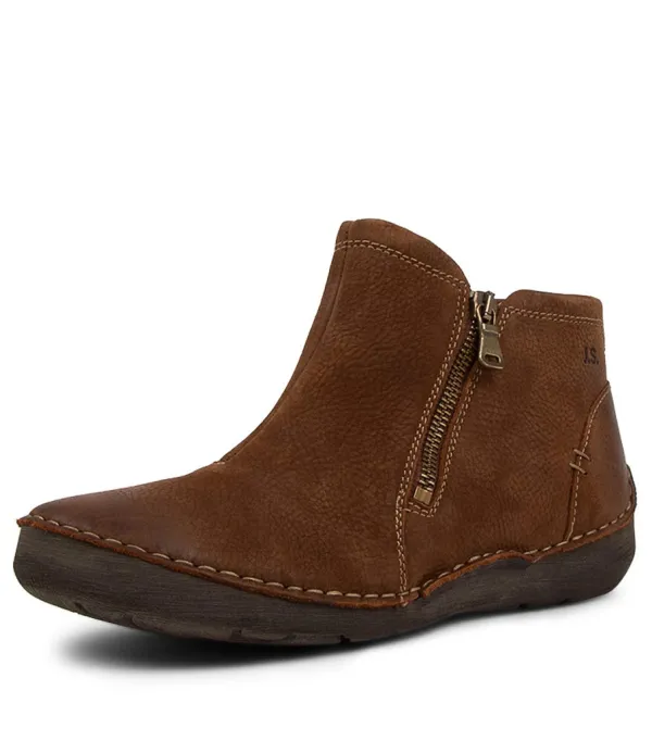 Women JOSEF SEIBEL Fergey 94 Castagne Leather Ankle Boots