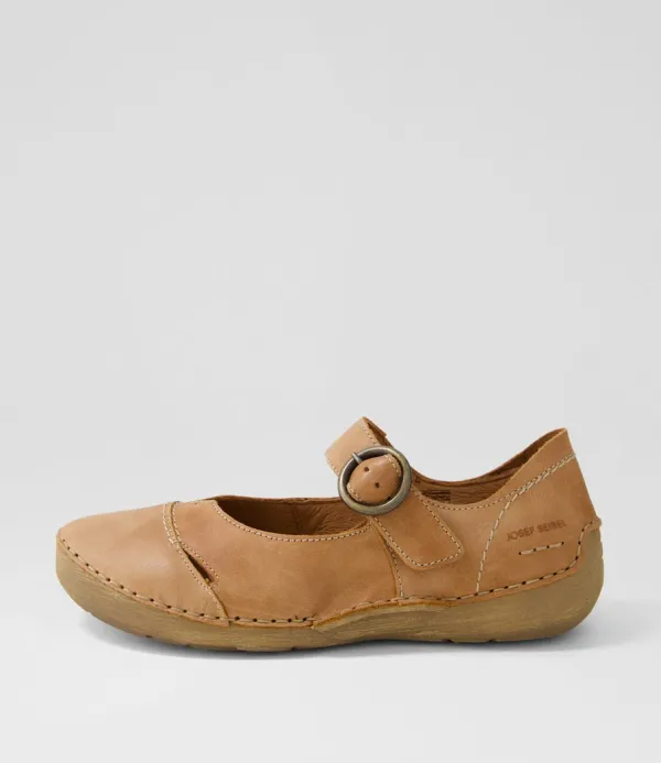 Women JOSEF SEIBEL Fergey 80 Cognac Leather Mary Janes