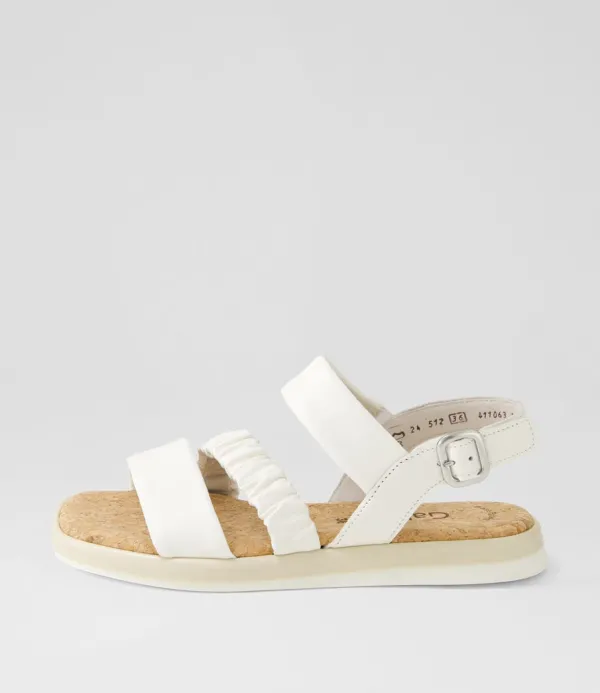 Women GABOR Fico Latte Leather Sandals