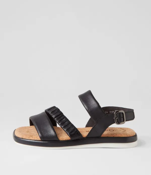 Women GABOR Fico Schwarz Leather Sandals