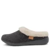 Women ZIERA Fifi Xw Grey Fabric Slippers