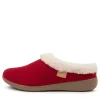 Women ZIERA Fifi Xw Red Fabric Slippers