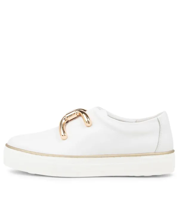 Women DJANGO & JULIETTE Filpy White Leather Sneakers